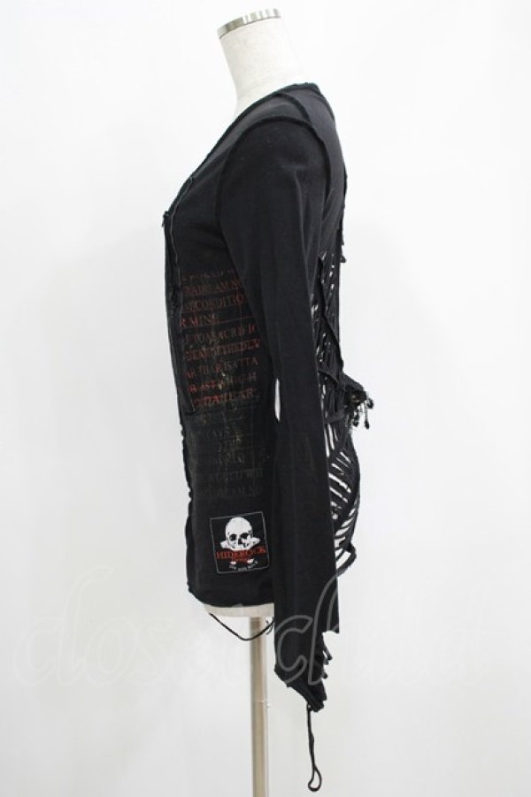 画像2: HIDEROCK Design / ダメージカットカーディガン  黒 H-25-04-21-1044-PU-TO-KB-ZH (2)