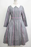 画像1: Jane Marple / Ribbon stripe jacquardのパブリックドレス  グレー H-25-04-21-1005-JM-OP-KB-ZH (1)
