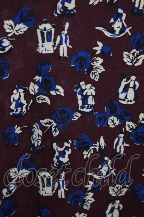画像4: Jane Marple Dans Le Salon / Dance with rosesのラッフルフリルブラウス  ボルドー H-25-04-21-1049-JM-BL-KB-ZH (4)