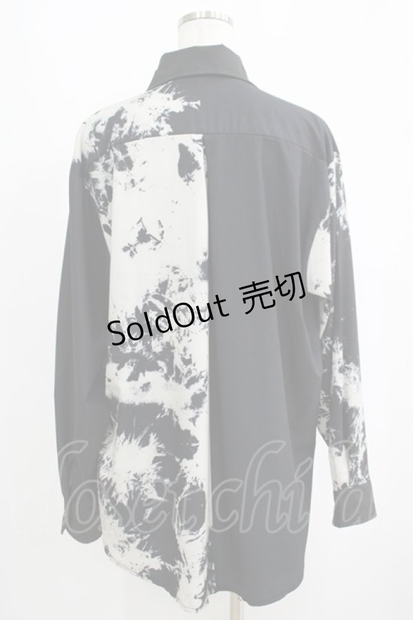 画像3: ACDC RAG / プリントブロッキングシャツ  黒 H-25-04-21-1050-PU-BL-KB-ZH (3)