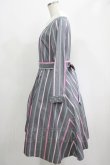 画像2: Jane Marple / Ribbon stripe jacquardのパブリックドレス  グレー H-25-04-21-1005-JM-OP-KB-ZH (2)