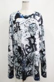 画像1: NieR Clothing / 総柄プリントロンT   H-25-04-21-1060-PU-TO-KB-ZH (1)
