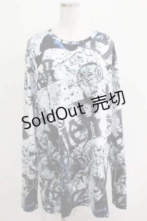画像: NieR Clothing / 総柄プリントロンT   H-25-04-21-1060-PU-TO-KB-ZH