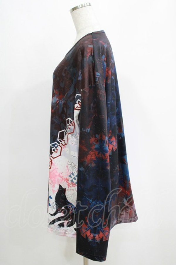画像2: NieR Clothing / 総柄プリントロンT   H-25-04-21-1061-PU-TO-KB-ZH (2)