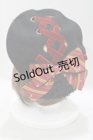 画像: ATELIER PIERROT / ハリー・ポッター リボンブローチ付きレースアップベレー帽  グリフィンドール（レッド） H-25-04-21-1071-EL-AC-KB-ZH
