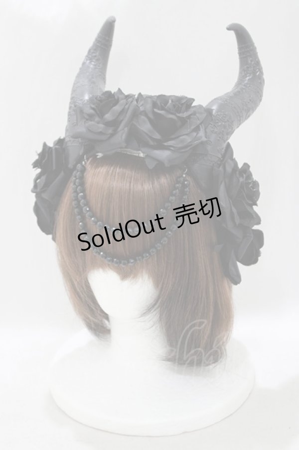 画像1: Restyle / Evil Queen Horns Headband one size 黒 H-25-04-21-1072-GO-AC-KB-ZH (1)