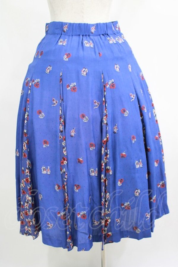 画像3: Jane Marple Dans Le Salon / Dance with rose gored skirt  ブルー H-25-04-21-1011-JM-SK-KB-ZH (3)