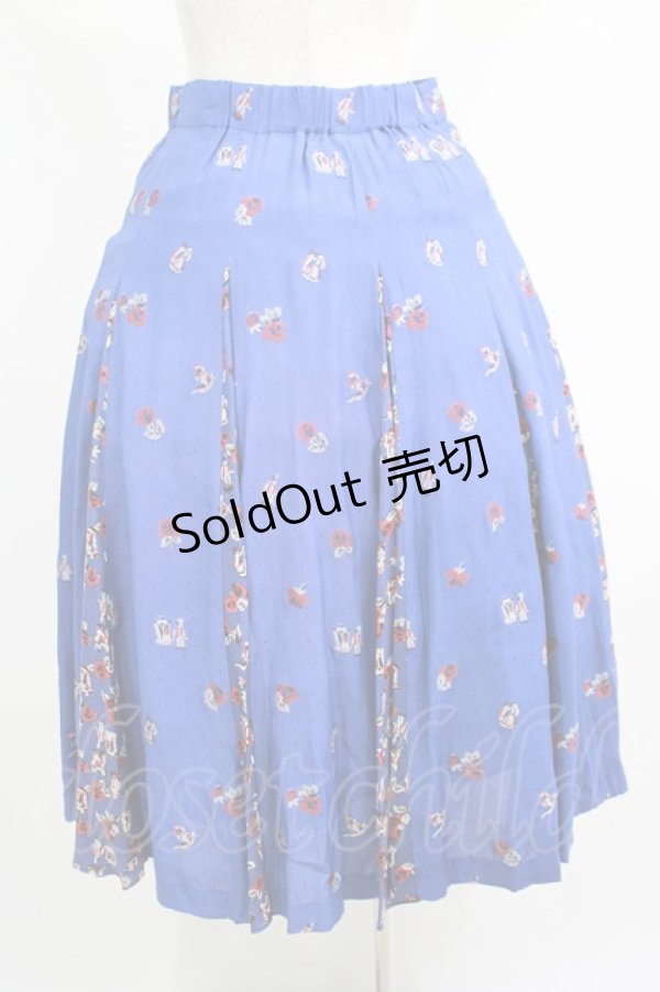 画像3: Jane Marple Dans Le Salon / Dance with rose gored skirt  ブルー H-25-07-17-1020-JM-SK-KB-ZH (3)