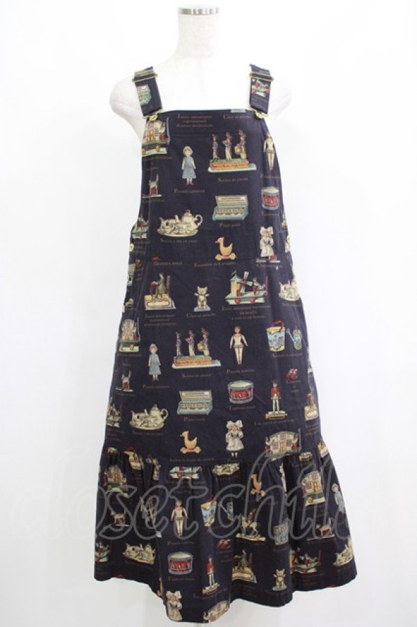 画像1: Jane Marple / Toy museumサロペットスカート  ネイビー H-25-04-21-1015-JM-OP-KB-ZH (1)