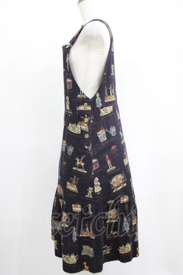 画像2: Jane Marple / Toy museumサロペットスカート  ネイビー H-25-04-21-1015-JM-OP-KB-ZH (2)