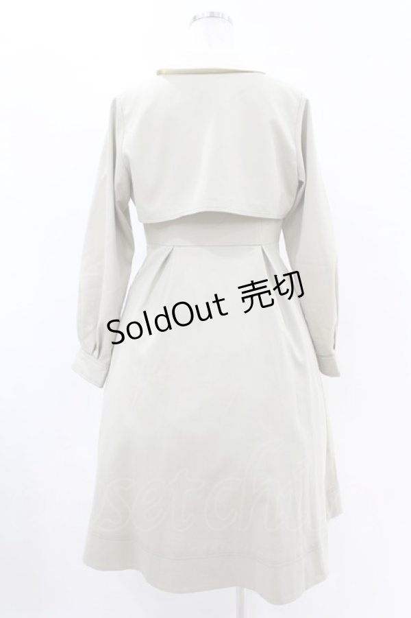 画像2: Fi.n.t / ステッチ使いクレリックレイヤードワンピース Free L/KHAKI H-25-04-21-007-CA-OP-NS-ZH (2)