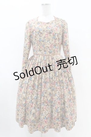 画像: an another angelus / 絵画風ローズ柄ワンピース Free BROWN H-25-04-21-008-CA-OP-NS-ZH