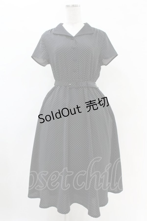 画像1: F&A / ドット柄フレンチスリーブワンピース Free ブラック H-25-04-21-009-LO-OP-NS-ZH (1)