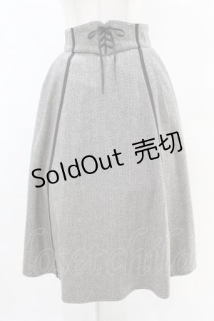 画像: an another angelus / フロントレースアップヘリンボーンスカート Free CHARCOAL H-25-04-21-024-CA-SK-NS-ZH