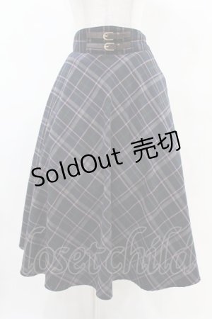 画像: an another angelus / ダブルベルトビッグチェックフレアースカート Free NAVY H-25-04-21-026-CA-SK-NS-ZH