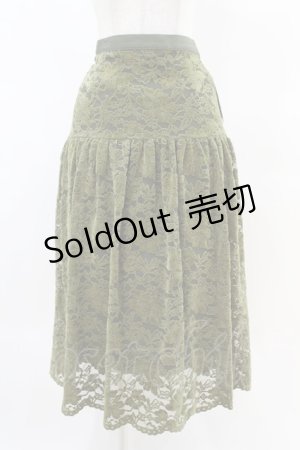 画像: an another angelus / フロッキーレースギャザースカート Free GREEN H-25-04-21-030-CA-SK-NS-ZH