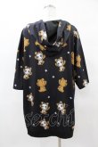 画像2: NieR Clothing / 総柄ZIP半袖パーカー  黒×着ぐるみ H-25-04-22-043-PU-TO-KB-ZH (2)
