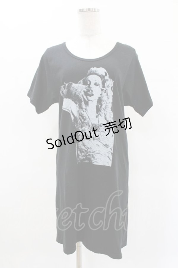 画像1: HYSTERIC GLAMOUR / COURTNEY LOVE カットソーワンピース  黒 H-25-04-22-004-PU-OP-KB-ZH (1)