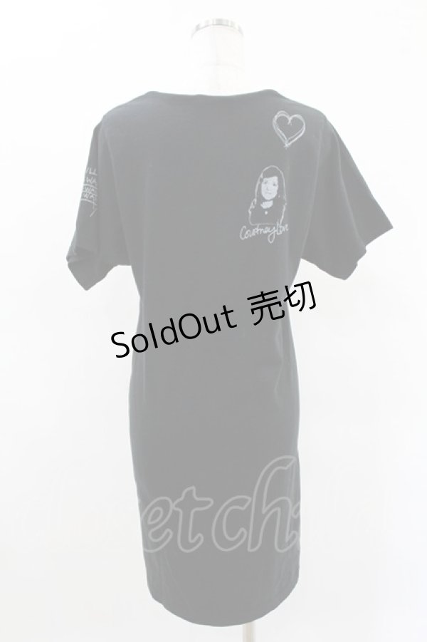 画像2: HYSTERIC GLAMOUR / COURTNEY LOVE カットソーワンピース  黒 H-25-04-22-004-PU-OP-KB-ZH (2)