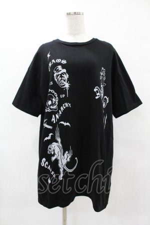 画像: Candy Stripper / ANARCHYプリントTee  黒 H-25-04-22-054-PU-TO-KB-ZH