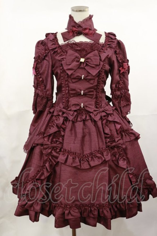 画像1: metamorphose / Eternal Queenワンピース Free ボルドー H-25-04-22-1007-ME-OP-NS-ZH (1)