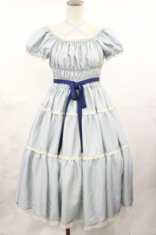 画像1: Enchantlic Enchantilly / 薔薇レース三段ティアードワンピース Free サックス H-25-04-22-1009-LO-OP-NS-ZH (1)