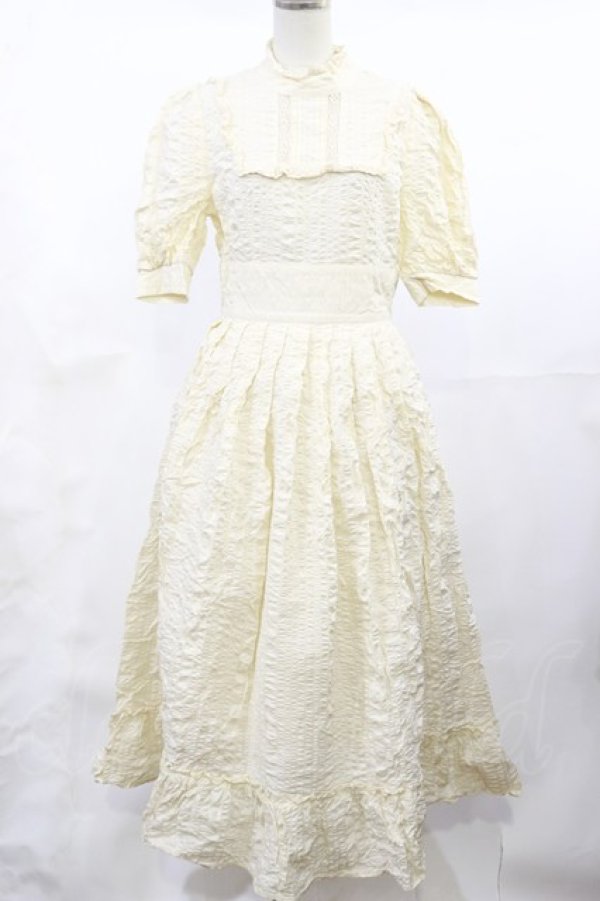 画像1: an another angelus / ヨーク切替コットンリップルロングワンピース Free IVORY H-25-04-22-1013-CA-OP-NS-ZH (1)