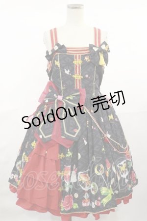 画像: metamorphose / おもひでのあめ細工サイドフリルジャンパースカート Free ブラック H-25-04-22-1002-ME-OP-NS-ZH