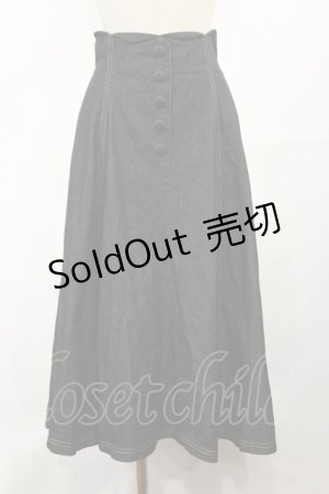 画像: an another angelus / ハイウエストスカラップフレアースカート Free BLACK H-25-04-22-1016-CA-SK-NS-ZH