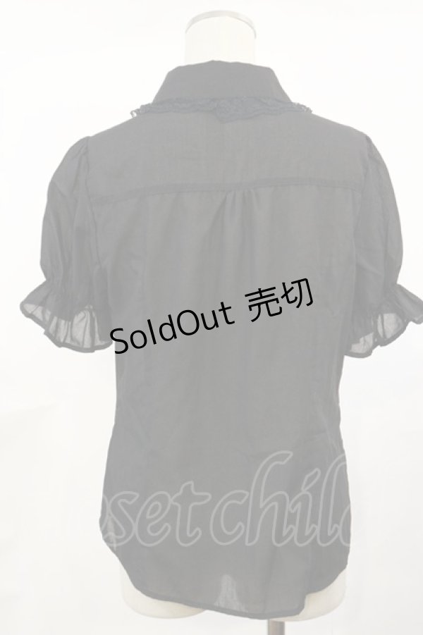 画像2: axes femme POETIQUE / お花モチーフ襟ブラウス M ブラック H-25-04-22-1020-AX-BL-NS-ZH (2)