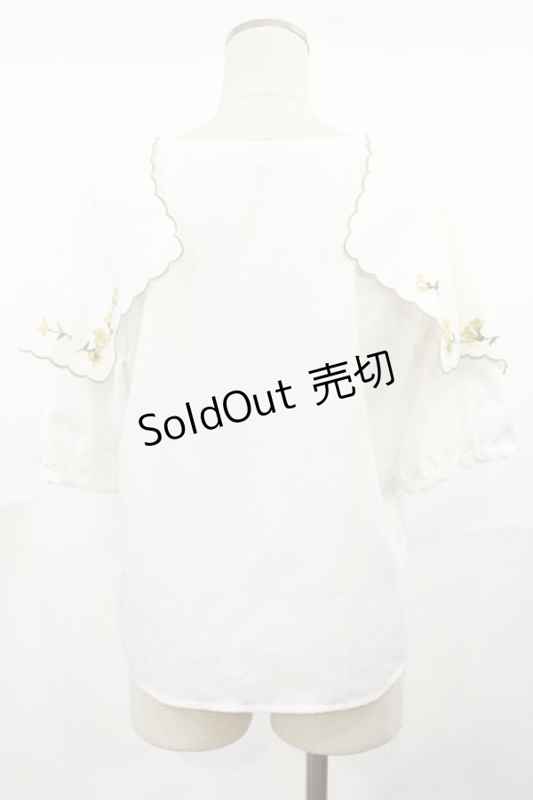 画像2: Fi.n.t / アザレア刺繍ハンカチケープブラウス Free OFF×YE H-25-04-22-1023-CA-BL-NS-ZH (2)