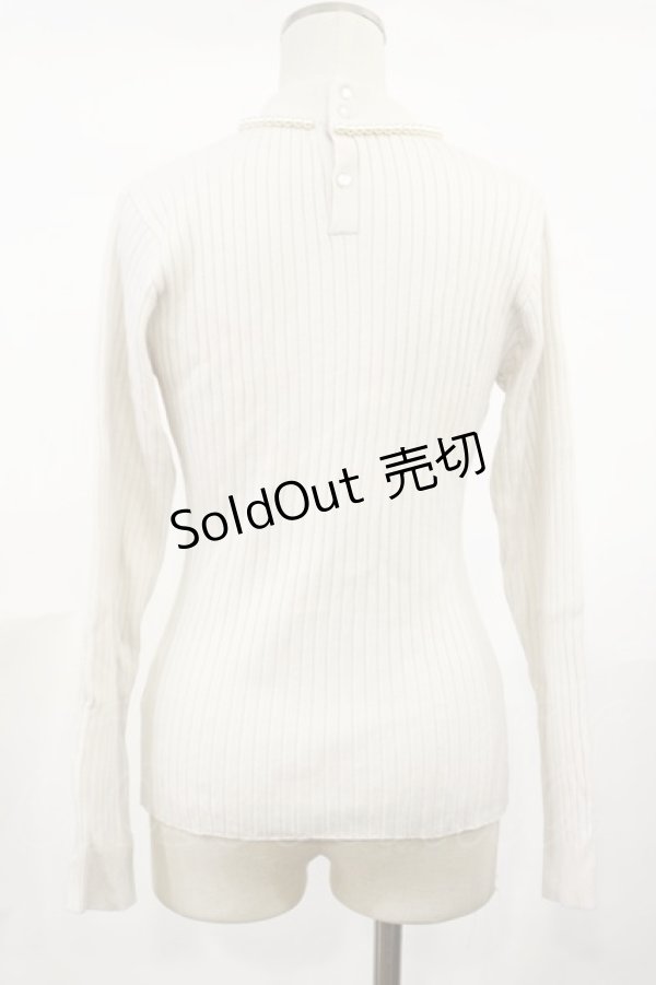 画像2: an another angelus / パールネックレス風リブニットプルオーバー Free IVORY H-25-04-22-1025-CA-TO-NS-ZH (2)