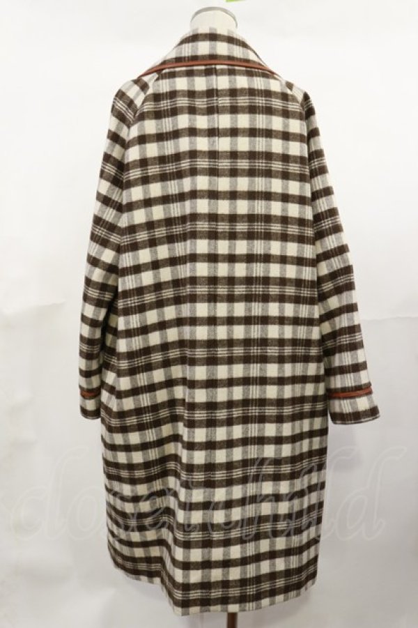 画像2: Fi.n.t / 合皮パイピングダブル釦コート Free BROWN×WH H-25-04-22-1036-CA-CO-NS-C059 (2)