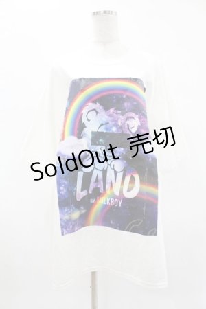 画像: LAND by MILKBOY / LAND BEAR SPACE RAINBOW TEE 2XL ホワイト H-25-04-22-010-MB-TO-KB-ZH