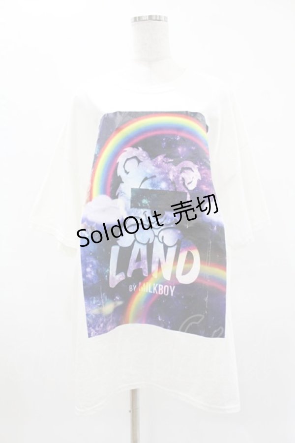 画像1: LAND by MILKBOY / LAND BEAR SPACE RAINBOW TEE 2XL ホワイト H-25-04-22-010-MB-TO-KB-ZH (1)