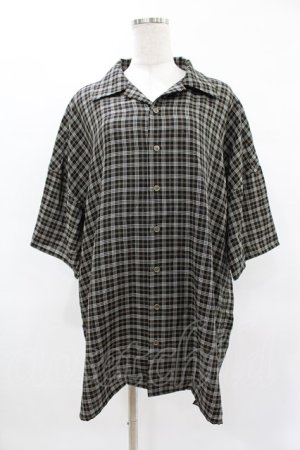 画像: MiDiom / Check Open Collar Shirt  ブラック H-25-04-22-020-PU-BL-KB-ZH