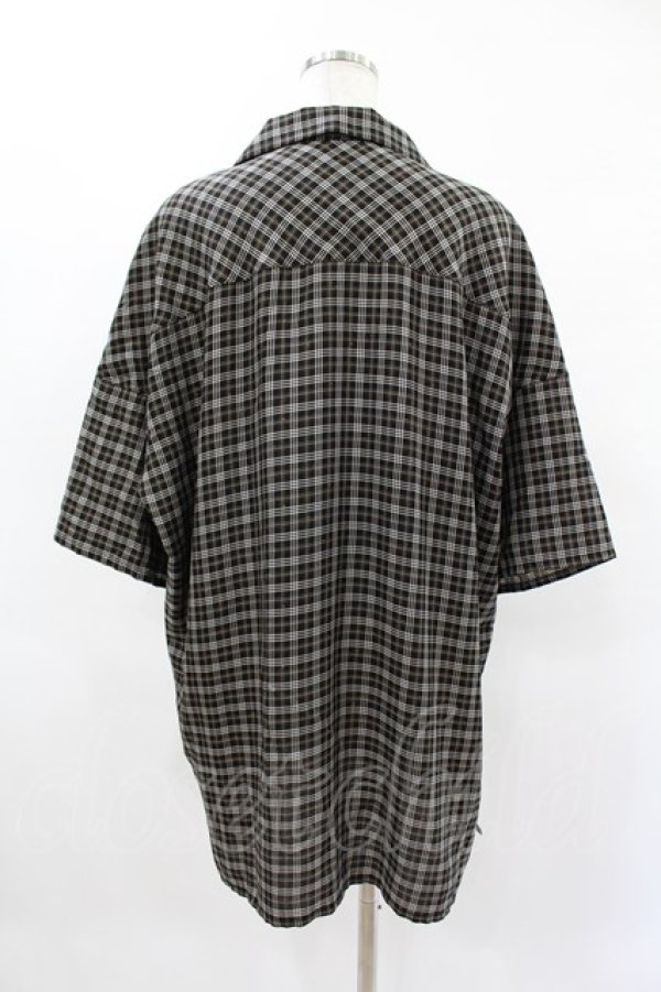 画像2: MiDiom / Check Open Collar Shirt  ブラック H-25-04-22-020-PU-BL-KB-ZH (2)