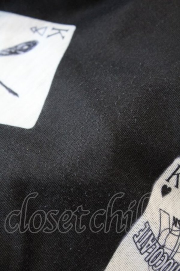 画像3: KINGLYMASK / トランプ総柄半袖カットソーシャツ  黒 H-25-04-22-022-PU-BL-KB-ZH (3)