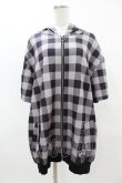 画像1: NieR Clothing / 半袖ZIPパーカー  黒ギンガム H-25-04-22-030-PU-TO-KB-ZH (1)