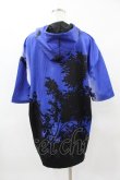 画像2: NieR Clothing / 総柄ZIP半袖パーカー  黒 H-25-04-22-035-PU-TO-KB-ZH (2)