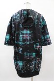 画像2: NieR Clothing / 総柄ZIP半袖パーカー  黒 H-25-04-22-039-PU-TO-KB-ZH (2)