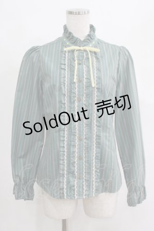 画像: axes femme / ストライプブラウス M グリーン H-25-04-23-031-AX-BL-NS-ZH