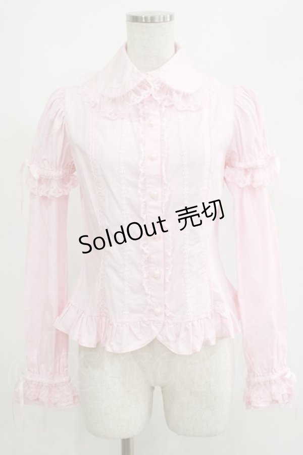 画像1: Angelic Pretty / プリンセスレースジャボブラウス Free ピンク H-25-04-23-033-AP-BL-NS-ZH (1)