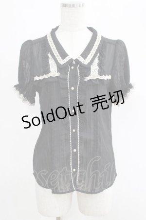 画像: axes femme / ストライプブラウス M ブラック H-25-04-23-038-AX-BL-NS-ZH