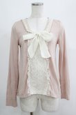 画像1: axes femme / シフォンリボントップス M ピンク H-25-04-23-040-AX-TO-NS-ZH (1)