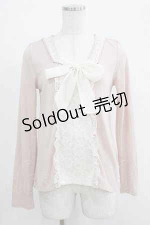 画像: axes femme / シフォンリボントップス M ピンク H-25-04-23-040-AX-TO-NS-ZH