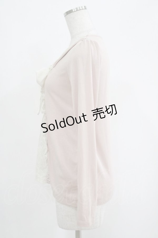 画像2: axes femme / シフォンリボントップス M ピンク H-25-04-23-040-AX-TO-NS-ZH (2)