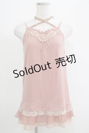 画像: axes femme / 裾プリーツキャミソール M ピンク H-25-04-23-054-AX-TO-NS-ZH