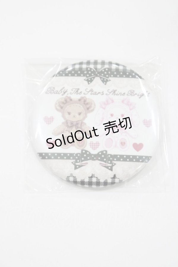 画像1: BABY,THE STARS SHINE BRIGHT / くみゃちゃんのSweet Heart Check柄缶バッジ  ブラック H-25-04-23-060-BA-AC-NS-ZH (1)