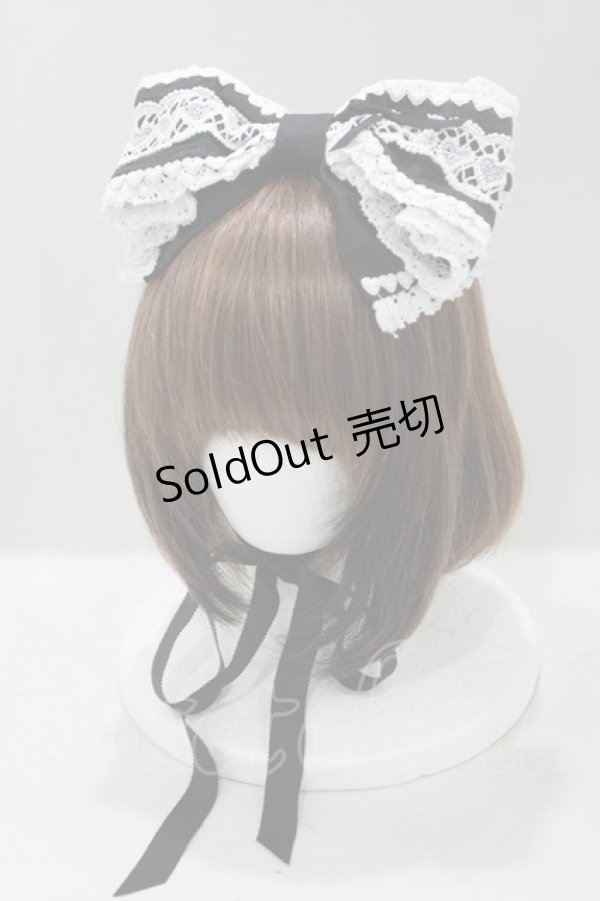 画像1: BABY,THE STARS SHINE BRIGHT / ハートいっぱいリボンリボンヘッドドレス  ブラック H-25-04-23-075-BA-AC-NS-ZH (1)